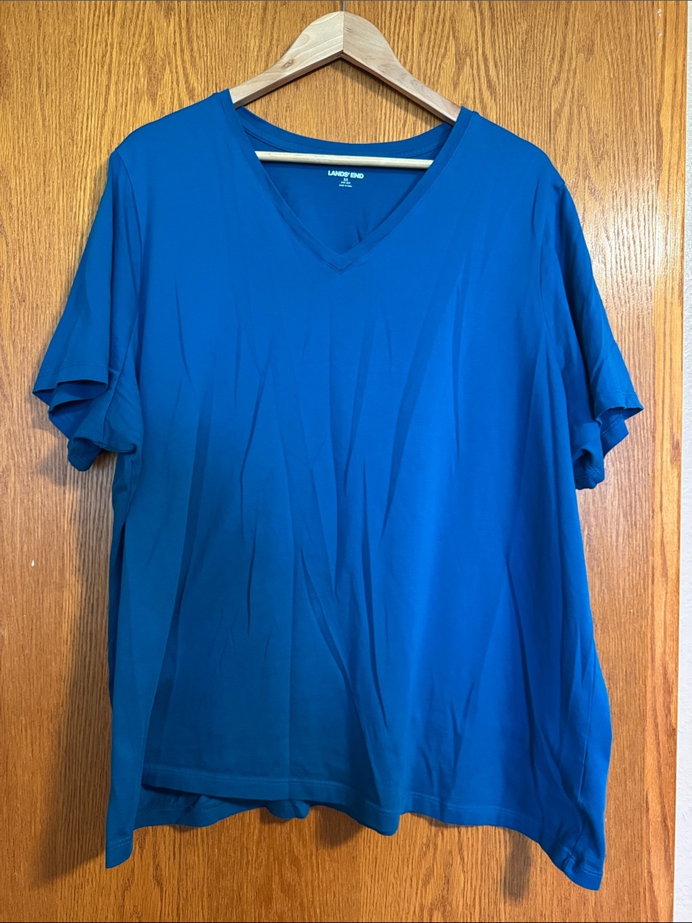 Lands' End Women's V-Neck Tee in Teal